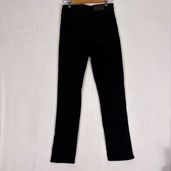 Pistola Revolve Black High Waisted Slit Front Bootcut Jeans Women's Size 25 - Picture 9 of 13